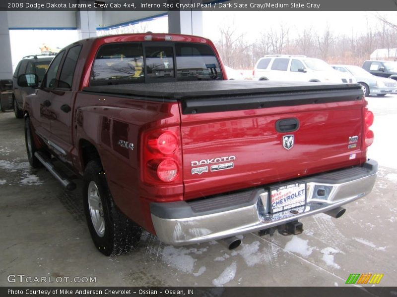 Inferno Red Crystal Pearl / Dark Slate Gray/Medium Slate Gray 2008 Dodge Dakota Laramie Crew Cab 4x4