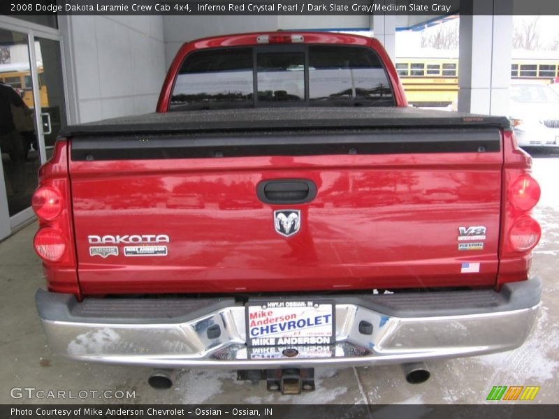 Inferno Red Crystal Pearl / Dark Slate Gray/Medium Slate Gray 2008 Dodge Dakota Laramie Crew Cab 4x4