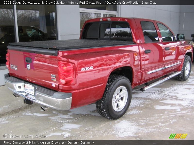 Inferno Red Crystal Pearl / Dark Slate Gray/Medium Slate Gray 2008 Dodge Dakota Laramie Crew Cab 4x4