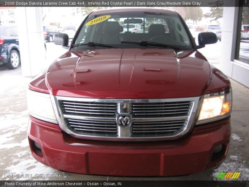 Inferno Red Crystal Pearl / Dark Slate Gray/Medium Slate Gray 2008 Dodge Dakota Laramie Crew Cab 4x4