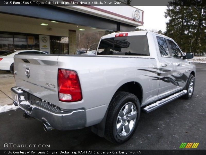 Bright Silver Metallic / Black/Diesel Gray 2015 Ram 1500 SLT Quad Cab 4x4