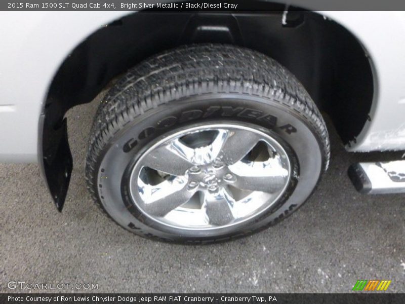 Bright Silver Metallic / Black/Diesel Gray 2015 Ram 1500 SLT Quad Cab 4x4