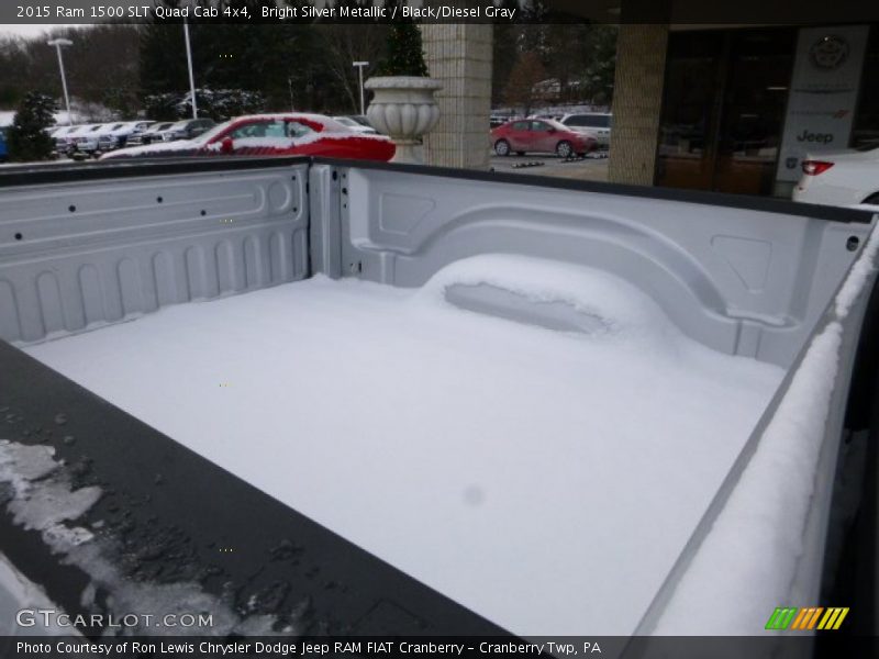 Bright Silver Metallic / Black/Diesel Gray 2015 Ram 1500 SLT Quad Cab 4x4