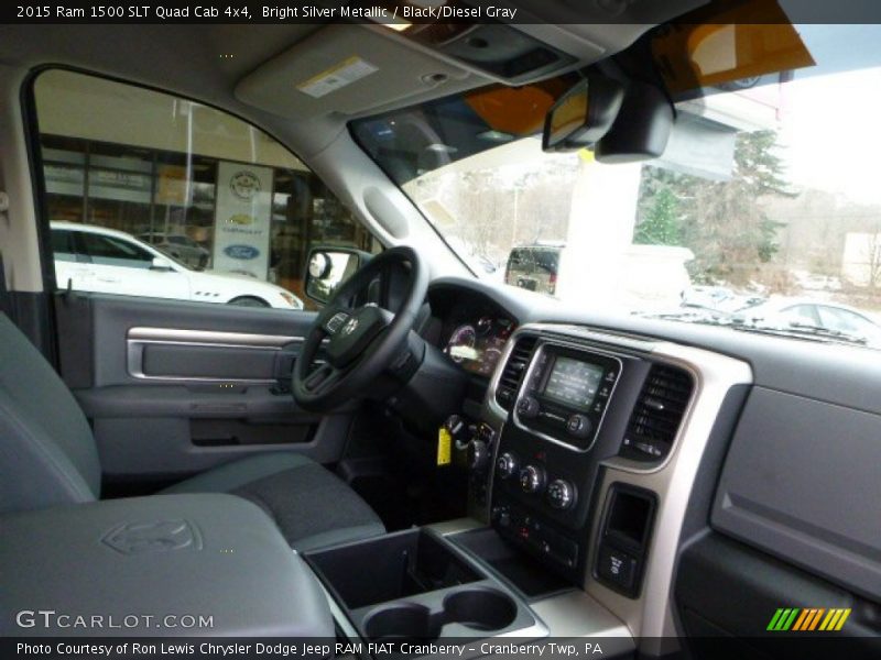 Bright Silver Metallic / Black/Diesel Gray 2015 Ram 1500 SLT Quad Cab 4x4