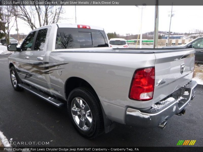 Bright Silver Metallic / Black/Diesel Gray 2015 Ram 1500 SLT Quad Cab 4x4