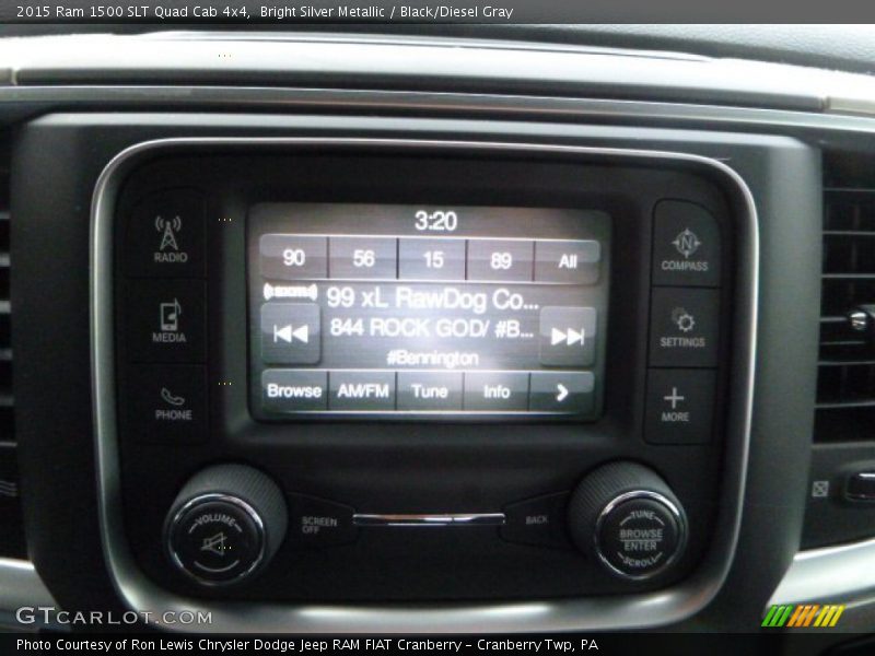 Bright Silver Metallic / Black/Diesel Gray 2015 Ram 1500 SLT Quad Cab 4x4