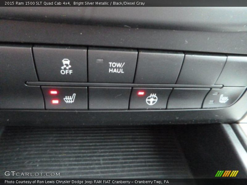 Bright Silver Metallic / Black/Diesel Gray 2015 Ram 1500 SLT Quad Cab 4x4