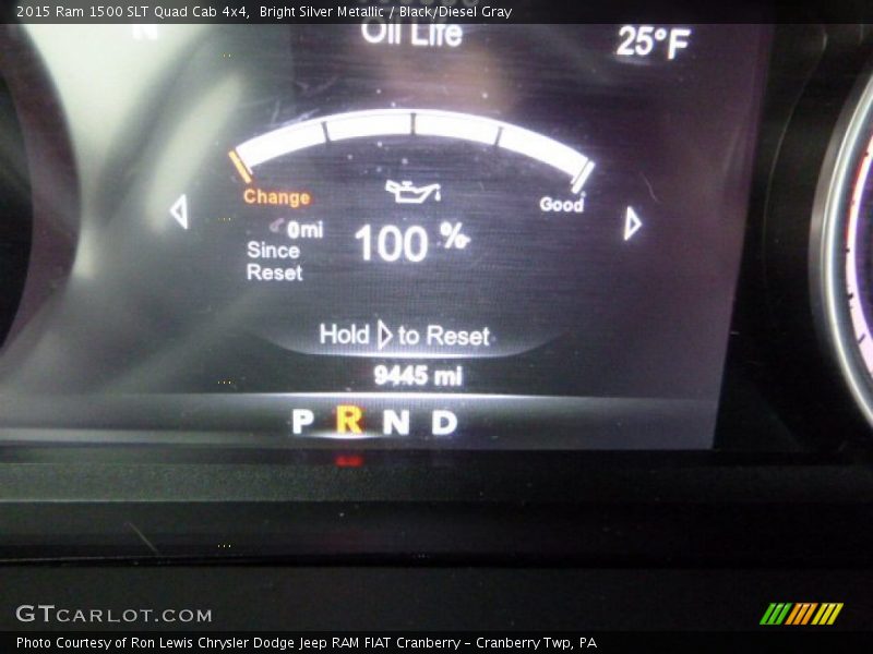 Bright Silver Metallic / Black/Diesel Gray 2015 Ram 1500 SLT Quad Cab 4x4
