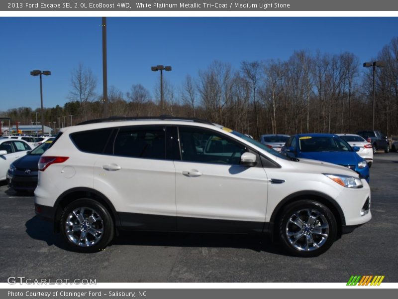 White Platinum Metallic Tri-Coat / Medium Light Stone 2013 Ford Escape SEL 2.0L EcoBoost 4WD