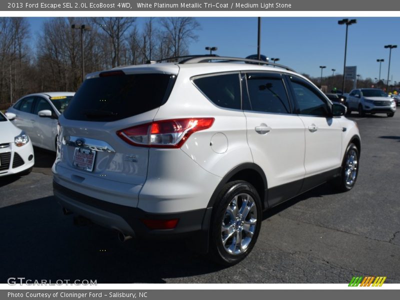 White Platinum Metallic Tri-Coat / Medium Light Stone 2013 Ford Escape SEL 2.0L EcoBoost 4WD