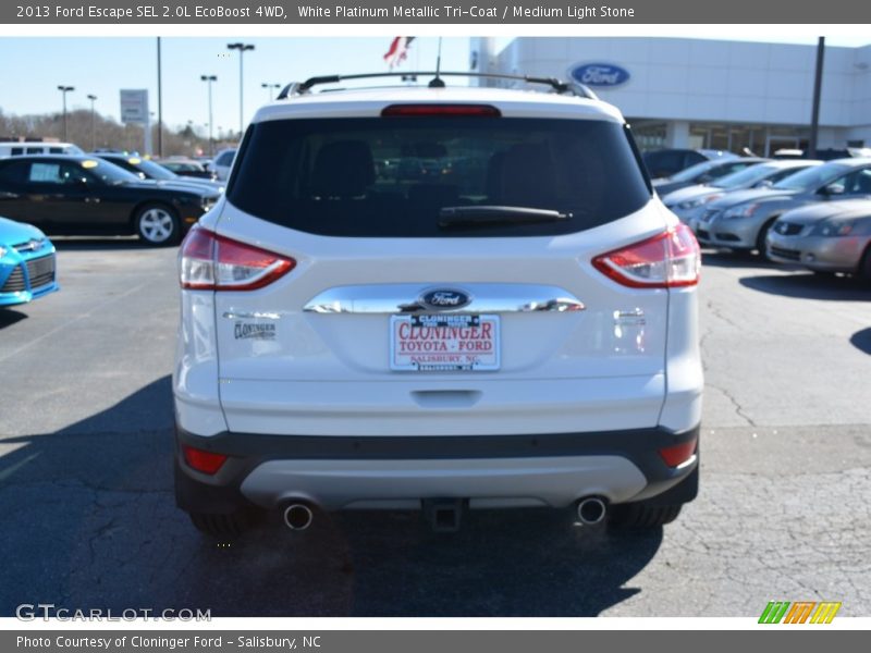 White Platinum Metallic Tri-Coat / Medium Light Stone 2013 Ford Escape SEL 2.0L EcoBoost 4WD