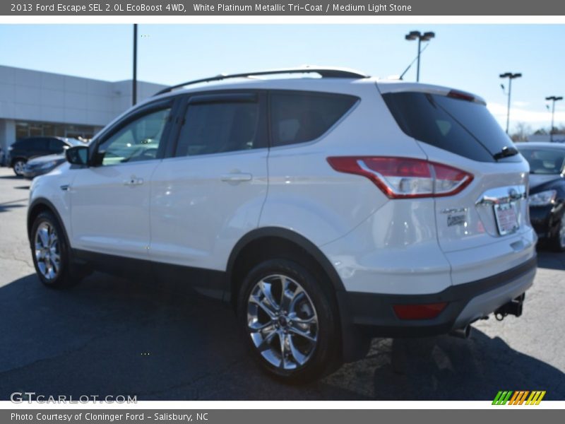 White Platinum Metallic Tri-Coat / Medium Light Stone 2013 Ford Escape SEL 2.0L EcoBoost 4WD