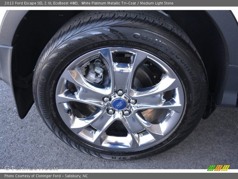 White Platinum Metallic Tri-Coat / Medium Light Stone 2013 Ford Escape SEL 2.0L EcoBoost 4WD