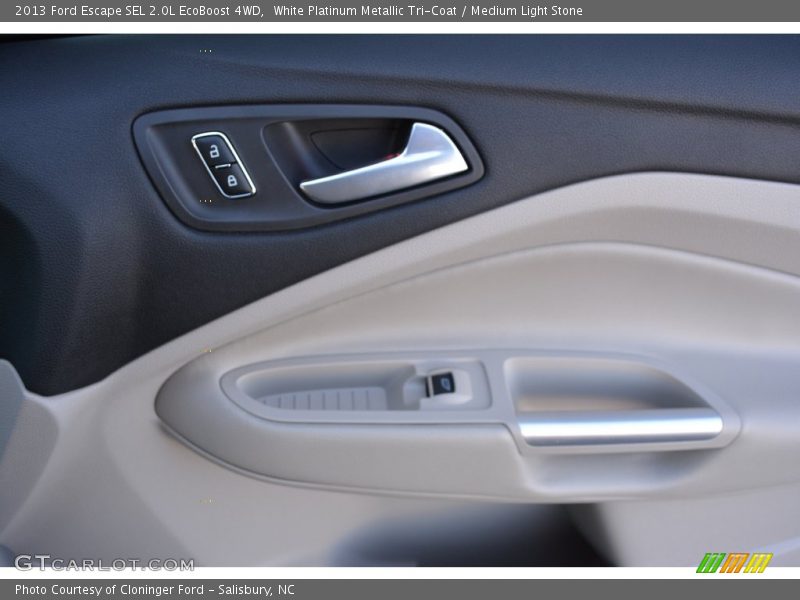 White Platinum Metallic Tri-Coat / Medium Light Stone 2013 Ford Escape SEL 2.0L EcoBoost 4WD