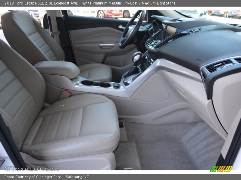 White Platinum Metallic Tri-Coat / Medium Light Stone 2013 Ford Escape SEL 2.0L EcoBoost 4WD