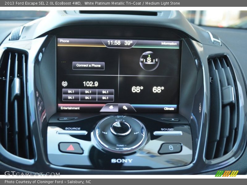 White Platinum Metallic Tri-Coat / Medium Light Stone 2013 Ford Escape SEL 2.0L EcoBoost 4WD