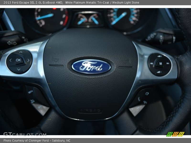 White Platinum Metallic Tri-Coat / Medium Light Stone 2013 Ford Escape SEL 2.0L EcoBoost 4WD
