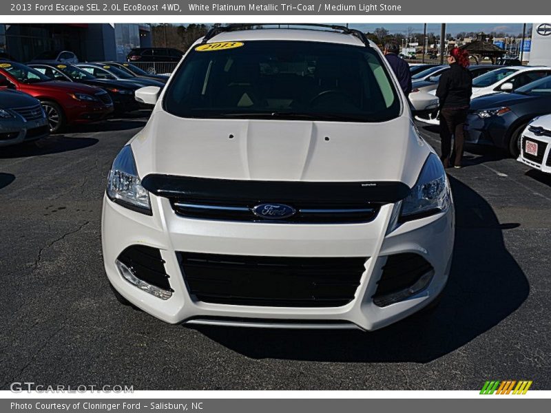 White Platinum Metallic Tri-Coat / Medium Light Stone 2013 Ford Escape SEL 2.0L EcoBoost 4WD