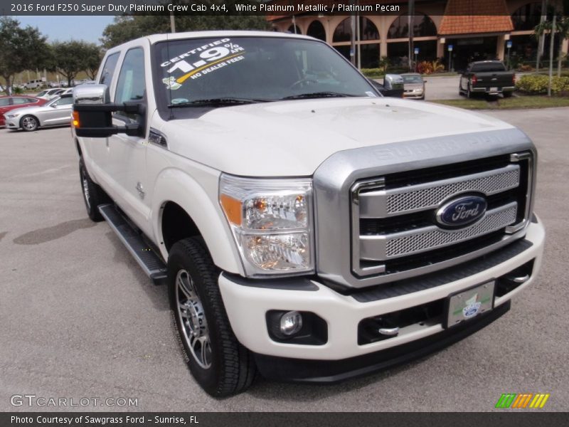 White Platinum Metallic / Platinum Pecan 2016 Ford F250 Super Duty Platinum Crew Cab 4x4