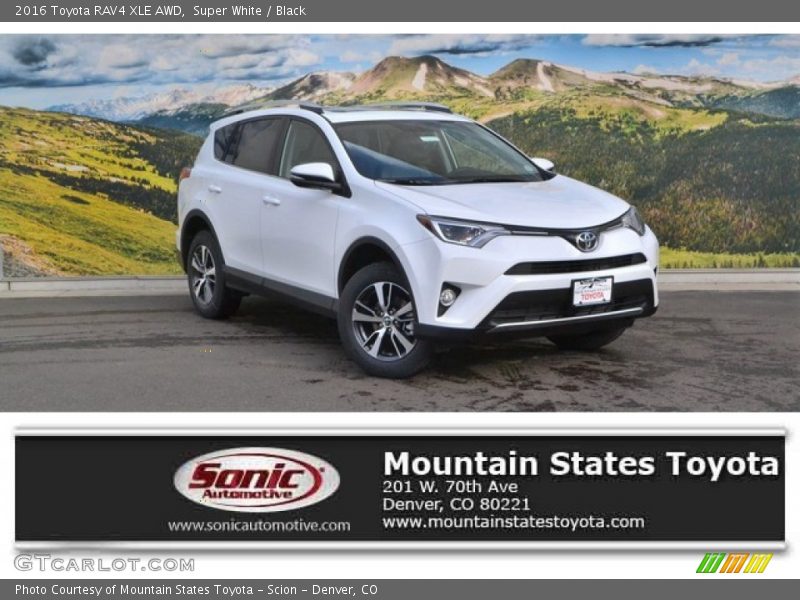 Super White / Black 2016 Toyota RAV4 XLE AWD