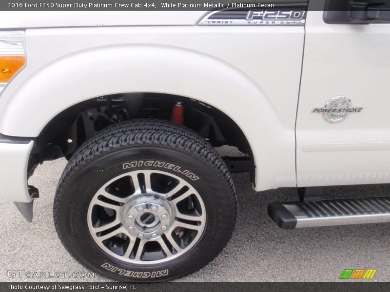 White Platinum Metallic / Platinum Pecan 2016 Ford F250 Super Duty Platinum Crew Cab 4x4