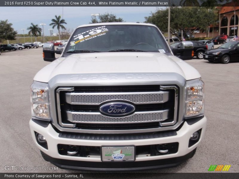 White Platinum Metallic / Platinum Pecan 2016 Ford F250 Super Duty Platinum Crew Cab 4x4