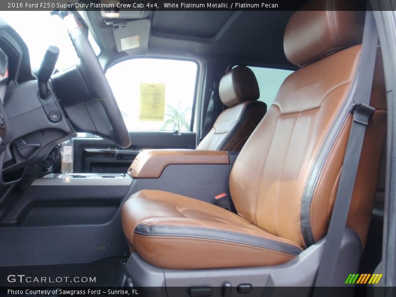 White Platinum Metallic / Platinum Pecan 2016 Ford F250 Super Duty Platinum Crew Cab 4x4
