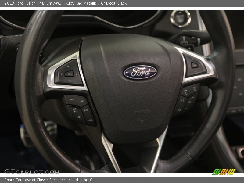 Ruby Red Metallic / Charcoal Black 2013 Ford Fusion Titanium AWD
