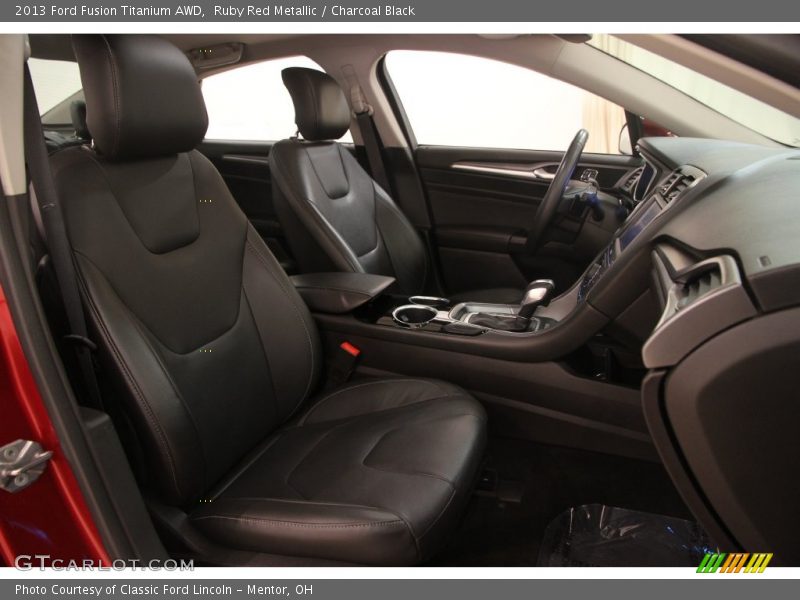 Ruby Red Metallic / Charcoal Black 2013 Ford Fusion Titanium AWD