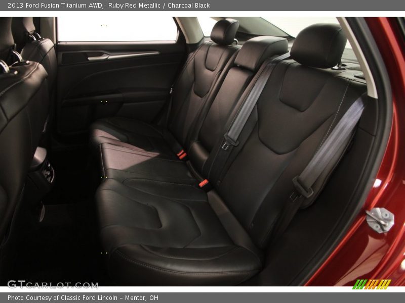 Ruby Red Metallic / Charcoal Black 2013 Ford Fusion Titanium AWD