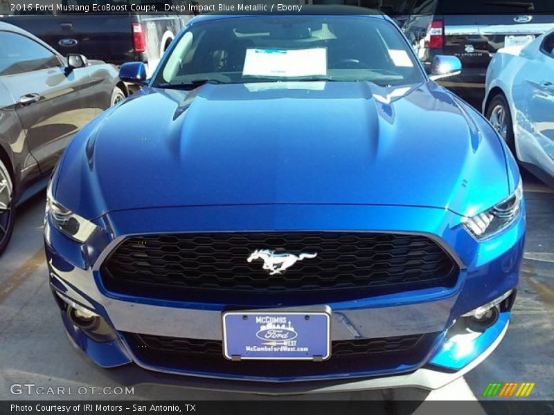 Deep Impact Blue Metallic / Ebony 2016 Ford Mustang EcoBoost Coupe