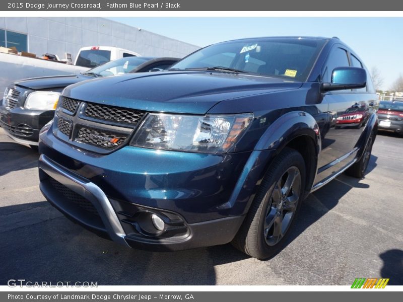 Fathom Blue Pearl / Black 2015 Dodge Journey Crossroad