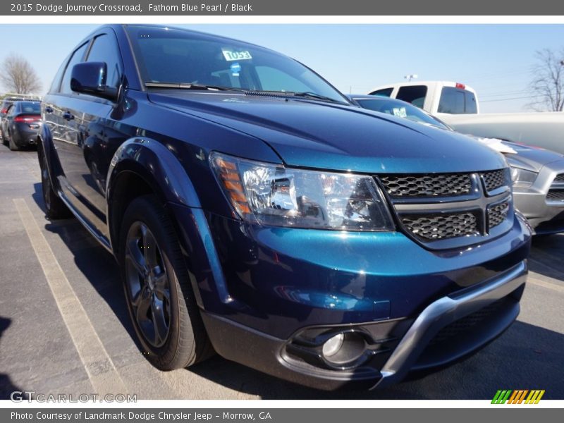 Fathom Blue Pearl / Black 2015 Dodge Journey Crossroad