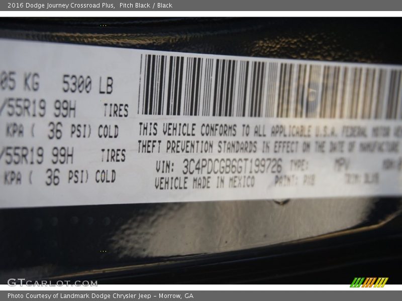 Pitch Black / Black 2016 Dodge Journey Crossroad Plus