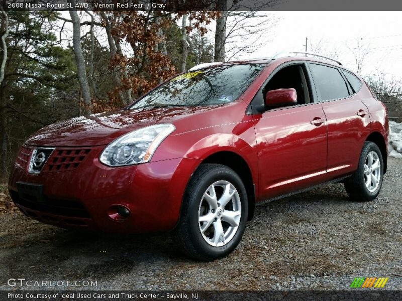 Venom Red Pearl / Gray 2008 Nissan Rogue SL AWD