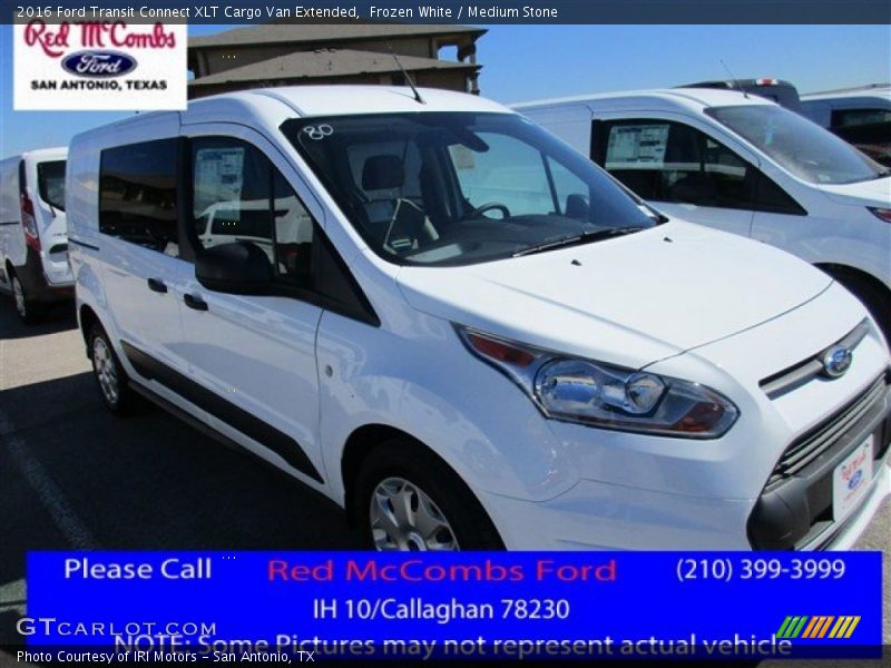 Frozen White / Medium Stone 2016 Ford Transit Connect XLT Cargo Van Extended