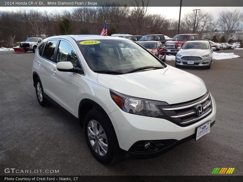 White Diamond Pearl / Beige 2014 Honda CR-V EX