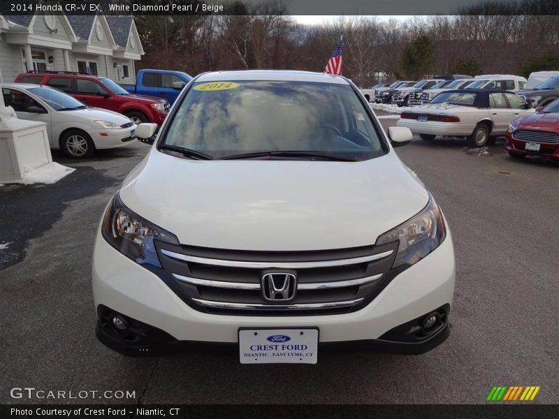 White Diamond Pearl / Beige 2014 Honda CR-V EX