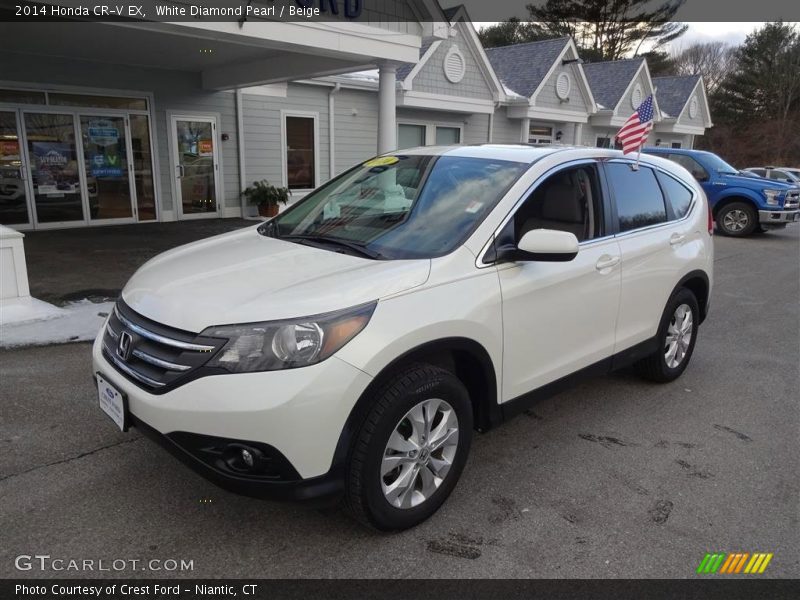 White Diamond Pearl / Beige 2014 Honda CR-V EX