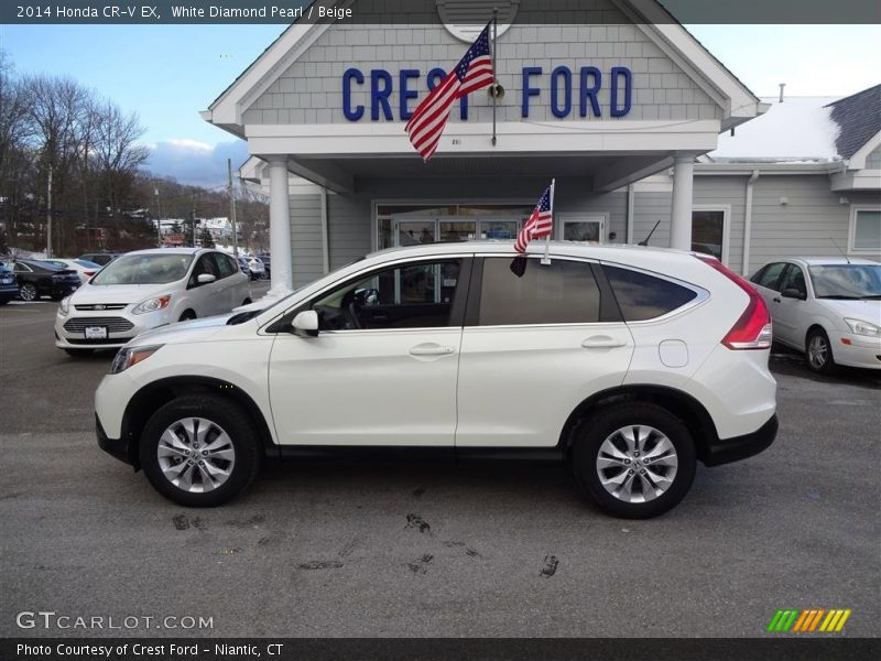 White Diamond Pearl / Beige 2014 Honda CR-V EX