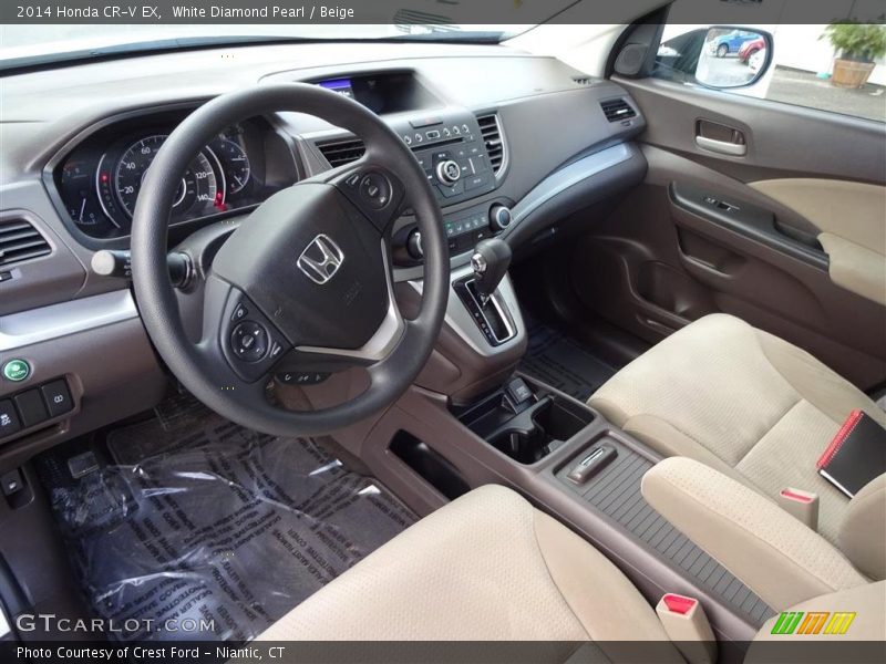 White Diamond Pearl / Beige 2014 Honda CR-V EX