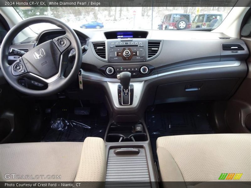 White Diamond Pearl / Beige 2014 Honda CR-V EX