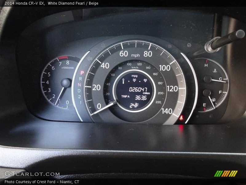 White Diamond Pearl / Beige 2014 Honda CR-V EX