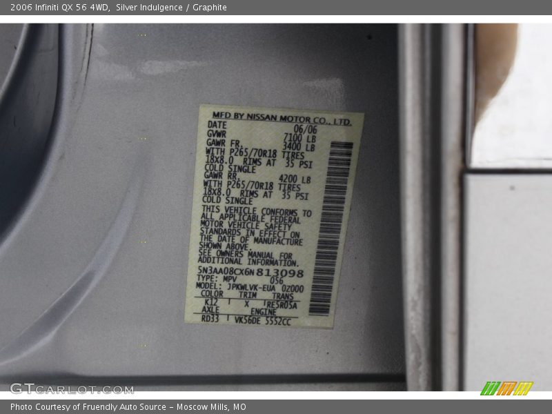 Silver Indulgence / Graphite 2006 Infiniti QX 56 4WD