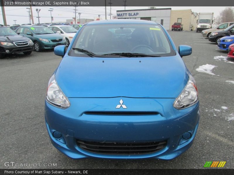 Sapphire Blue / Black 2015 Mitsubishi Mirage DE