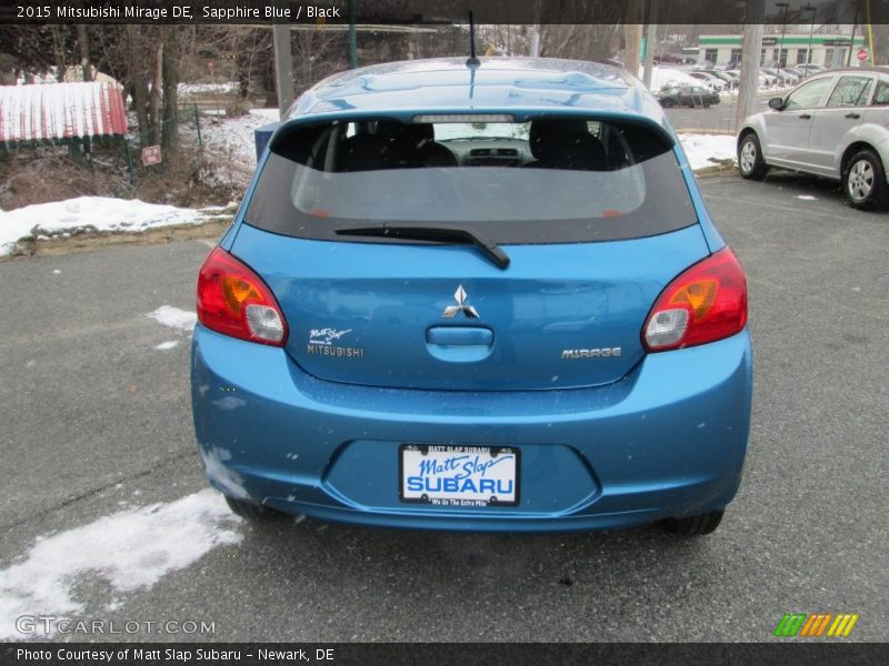 Sapphire Blue / Black 2015 Mitsubishi Mirage DE