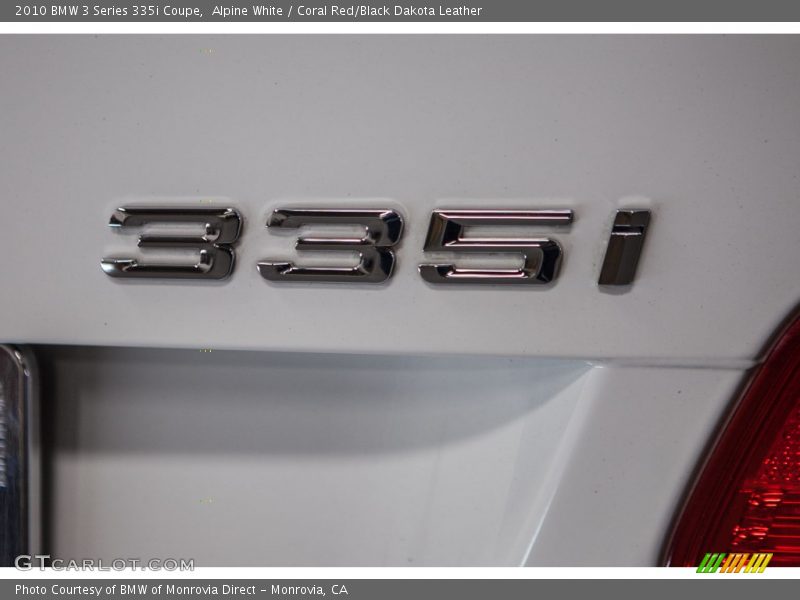 Alpine White / Coral Red/Black Dakota Leather 2010 BMW 3 Series 335i Coupe