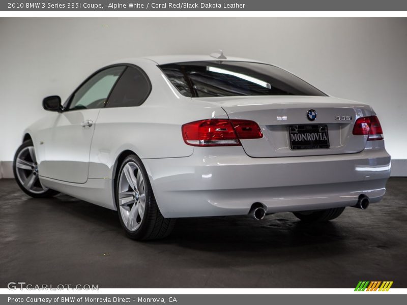 Alpine White / Coral Red/Black Dakota Leather 2010 BMW 3 Series 335i Coupe