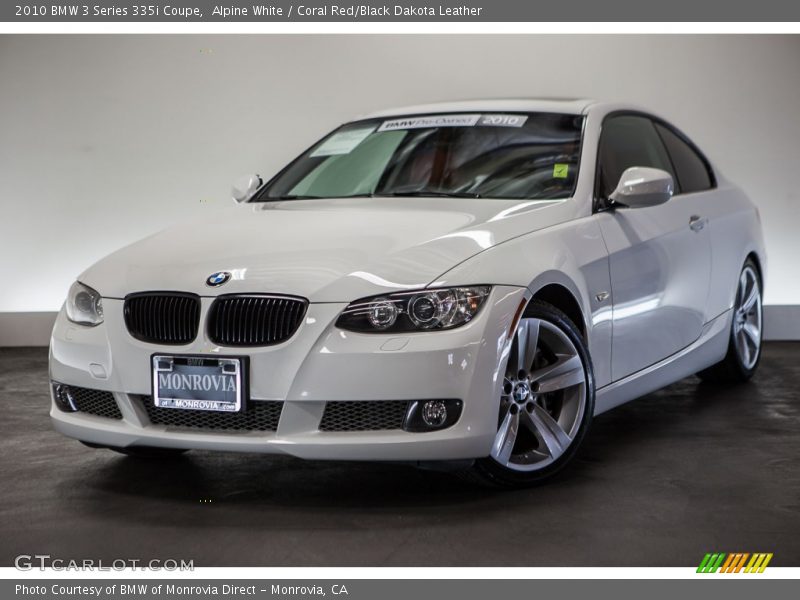 Alpine White / Coral Red/Black Dakota Leather 2010 BMW 3 Series 335i Coupe