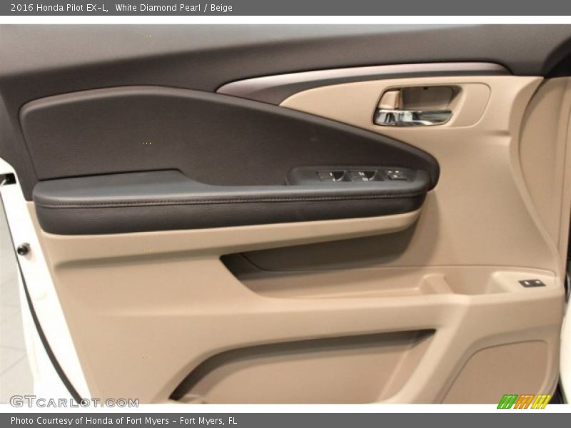 White Diamond Pearl / Beige 2016 Honda Pilot EX-L